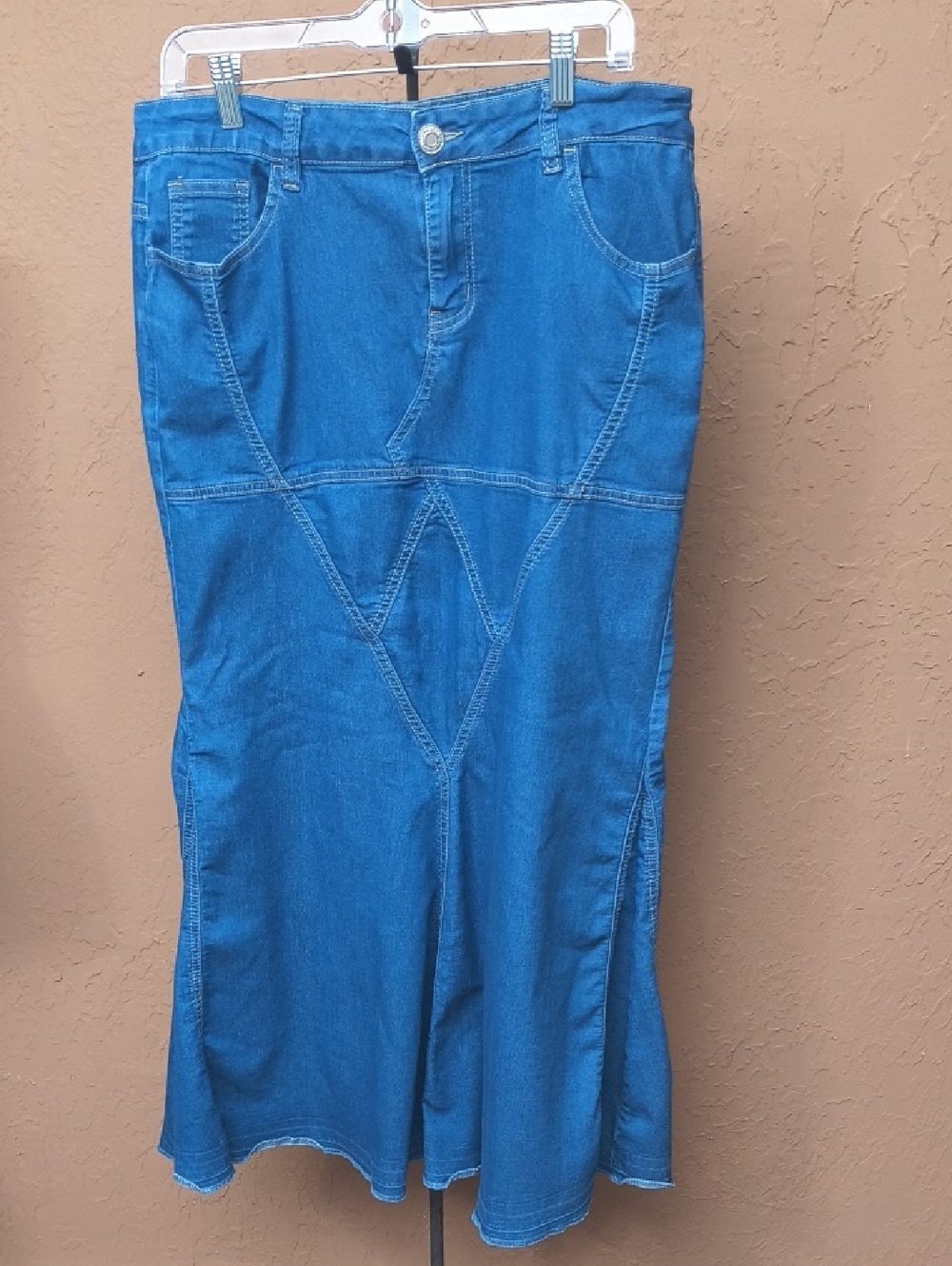 Denim Mermaid Style Maxi Skirt Size Large